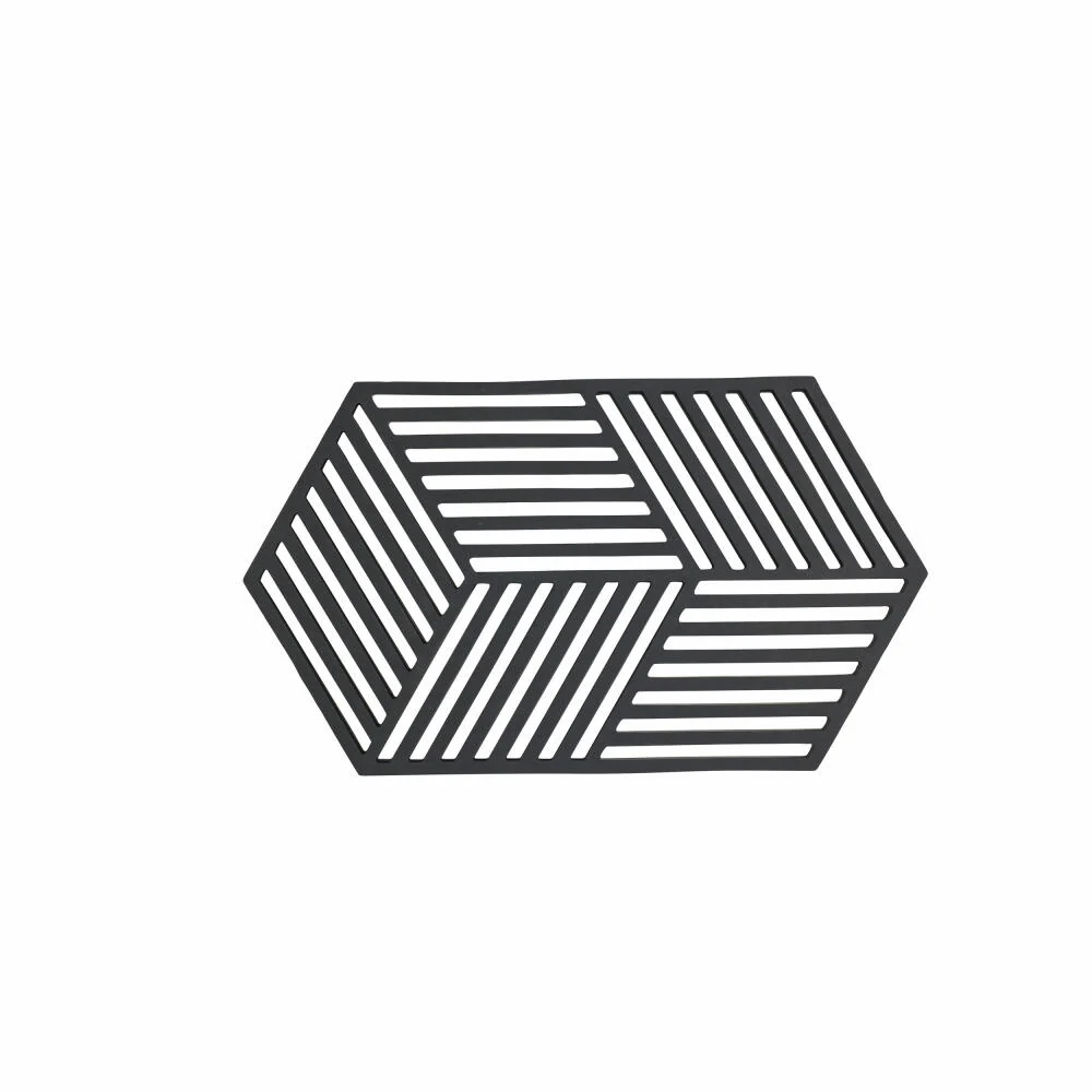 Zone Denmark Untersetzer Hexagon Black, Silikon, Schwarz, 24 cm, 31610