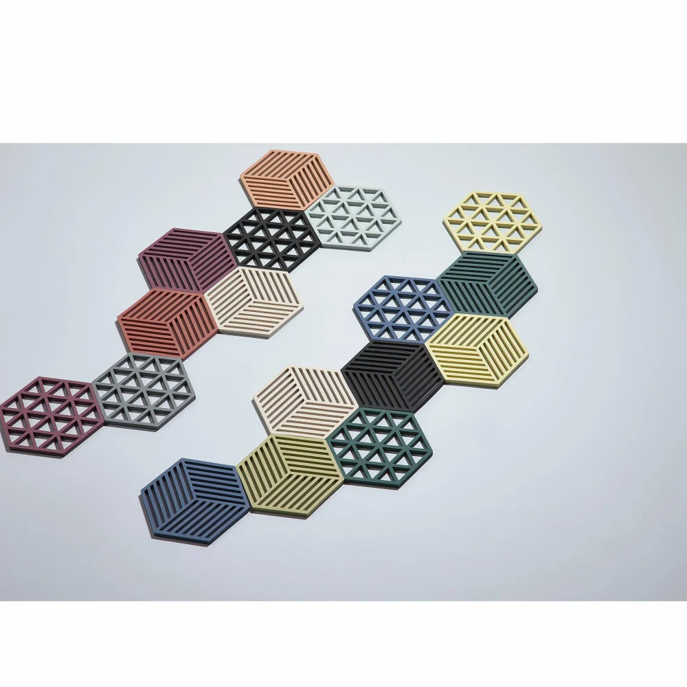 Zone Denmark Untersetzer Hexagon, Glasuntersetzer, Getränkeuntersetzer, Silikon, Warm Grey, 330136