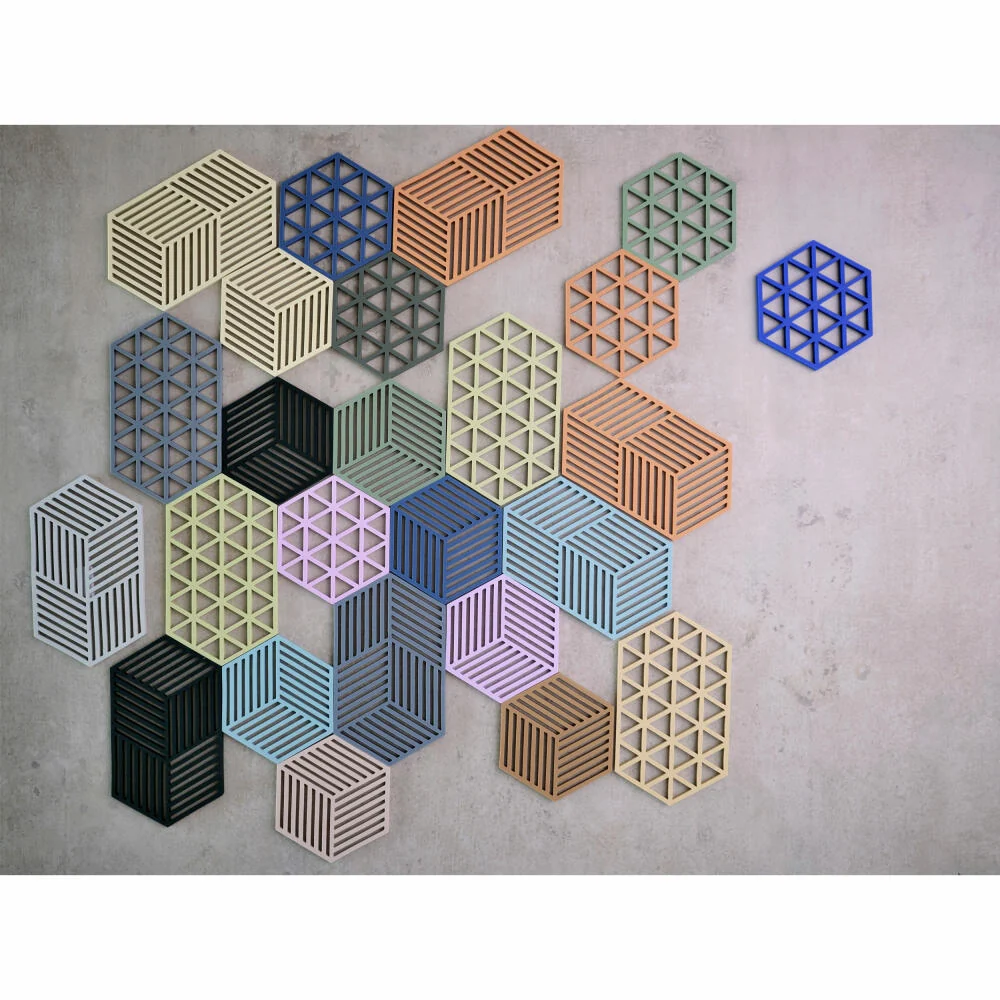 Zone Denmark Untersetzer Hexagon Rosemary, Silikon, Grün, 16 x 14 cm, 31599