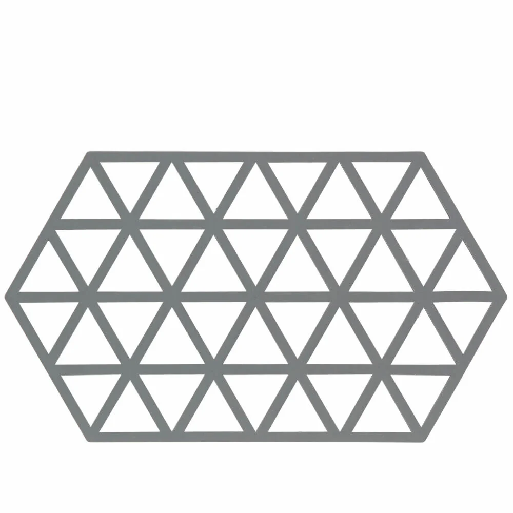 Zone Denmark Untersetzer Triangles, Topfuntersetzer, Pfannenuntersetzer, Silikon, Cool Grey, L 24 cm, 330312