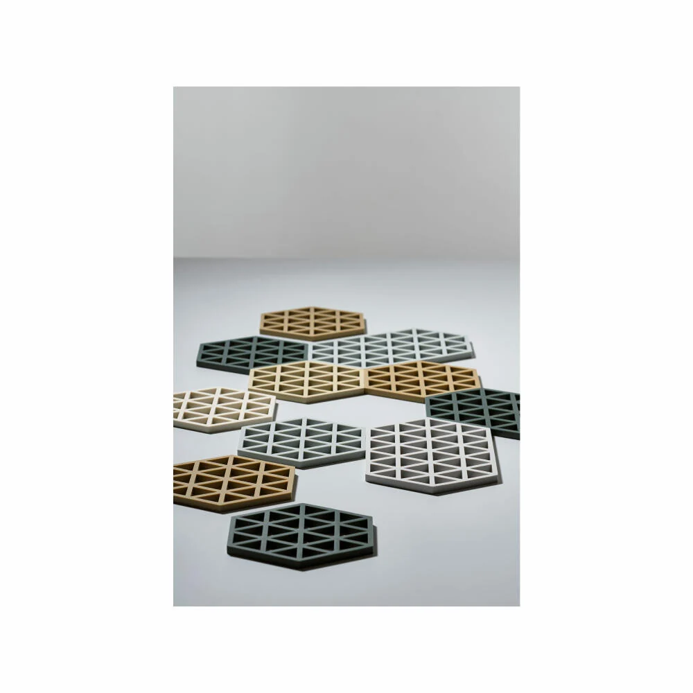Zone Denmark Untersetzer Triangles, Topfuntersetzer, Pfannenuntersetzer, Silikon, Cool Grey, L 24 cm, 330312
