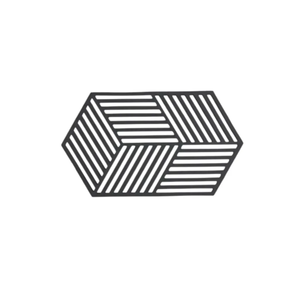 Zone Untersetzer Hexagon L Schwarz