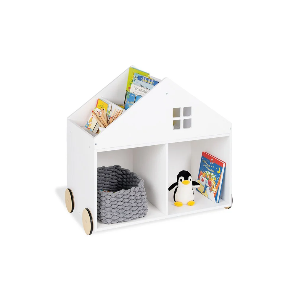 Bücherregal Haus auf Rädern, 6 Fächer