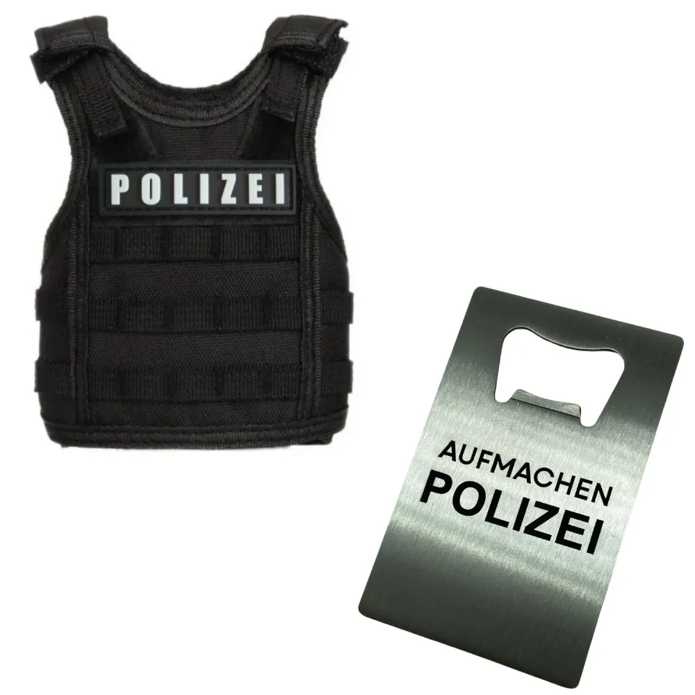 BUNDLE: Polizei Bier-Weste + Flaschenöffner