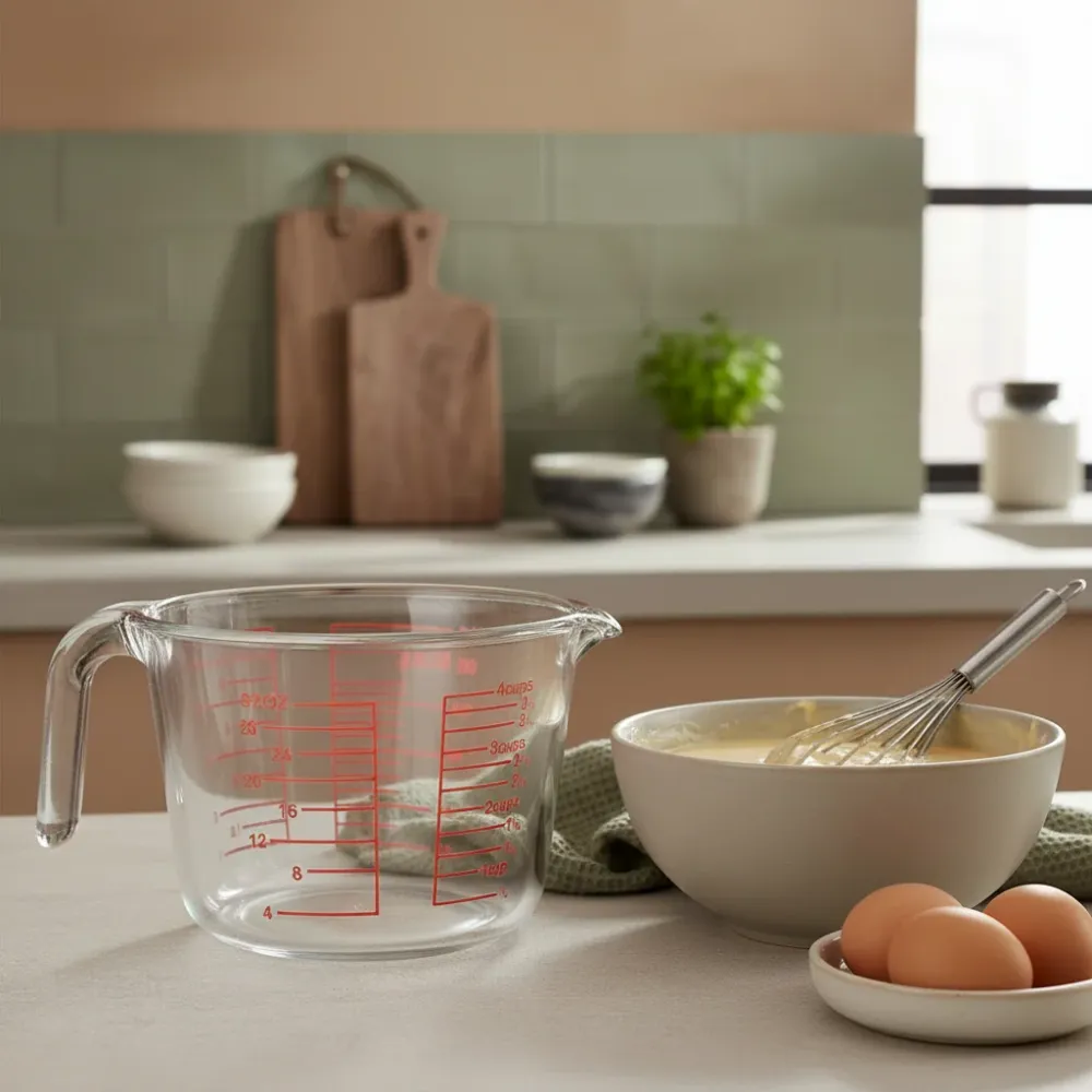 Cookinglife Messbecher Borosilikatglas 1 L - Messbecher 1000 ml - Transparent