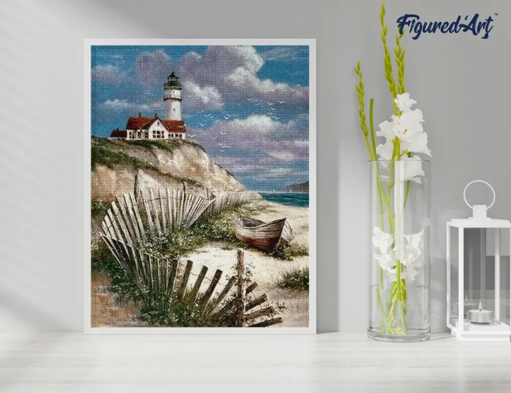 Diamond Painting 40x50 auf Keilrahmen gespannt Figured’Art Haus der Küste