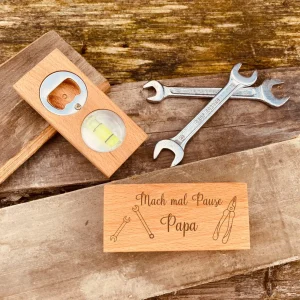 Flaschenöffner aus Holz mit Gravur | Geschenke für Bierliebhaber | personalisierter Flaschenöffner | Geschenk zum Vatertag