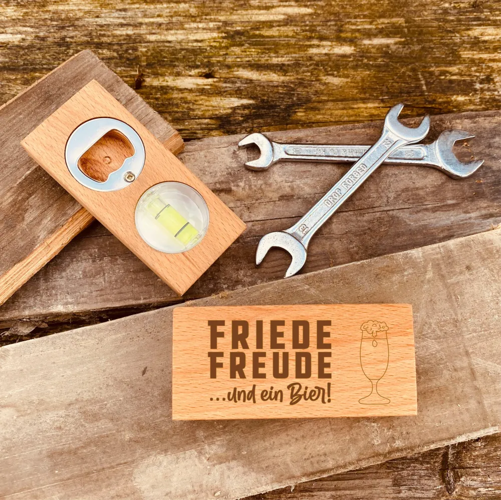 Flaschenöffner aus Holz mit Gravur | Geschenke für Bierliebhaber | personalisierter Flaschenöffner | Geschenk zum Vatertag