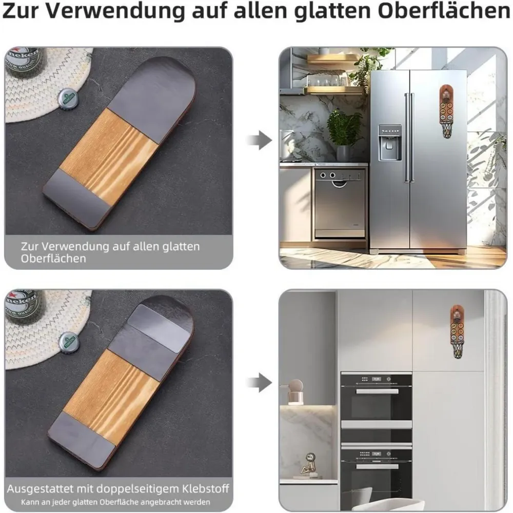 Flaschenöffner Wand mit auffangbehälter magnetisch