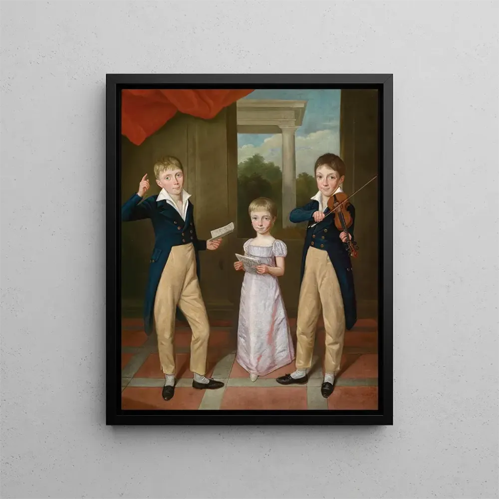 Gemälde Konzert von drei Kindern einem Haus - Antoine-Jean Gros | Kunstdruck