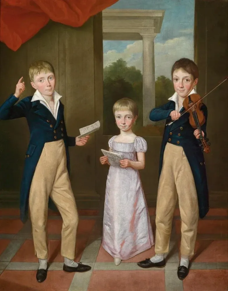 Gemälde Konzert von drei Kindern einem Haus - Antoine-Jean Gros | Kunstdruck