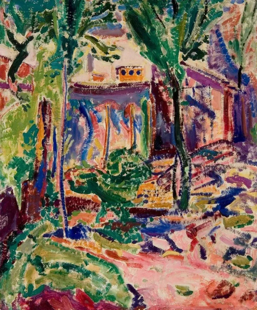 Gemälde Landschaft mit Haus - Alfred Henry Maurer | Kunstdruck