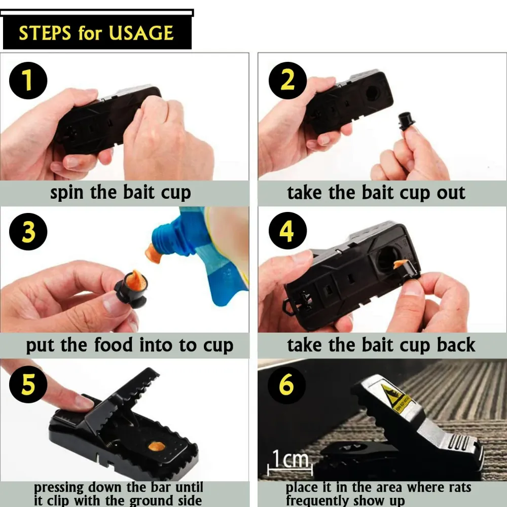 Mausefalle, 6er Set Profi Mäusefalle Schlagfalle Rattenfalle, Wiederverwendbar Mouse Trap Profi Haus und Garten