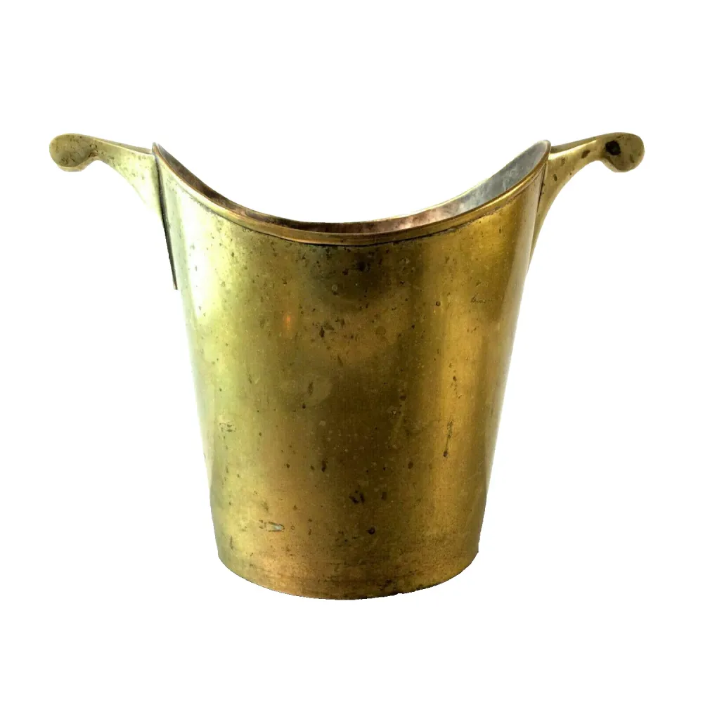 Sekteimer Champagnerkübel Flaschenkühler Messing Art Déco 21 cm