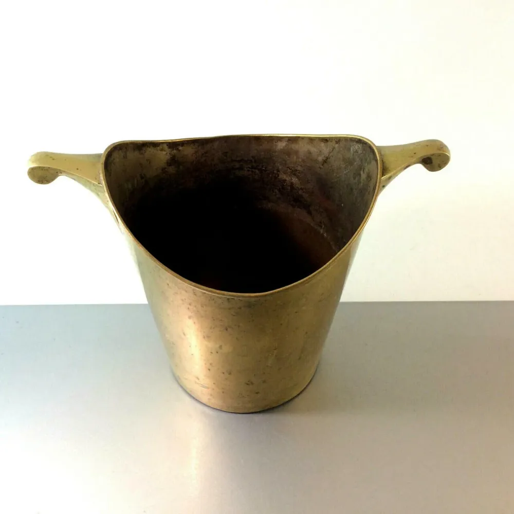 Sekteimer Champagnerkübel Flaschenkühler Messing Art Déco 21 cm