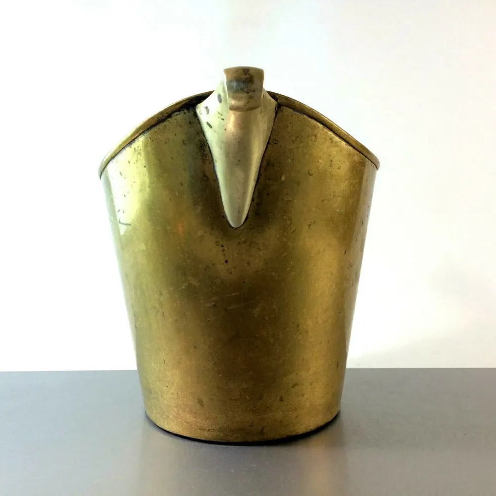Sekteimer Champagnerkübel Flaschenkühler Messing Art Déco 21 cm