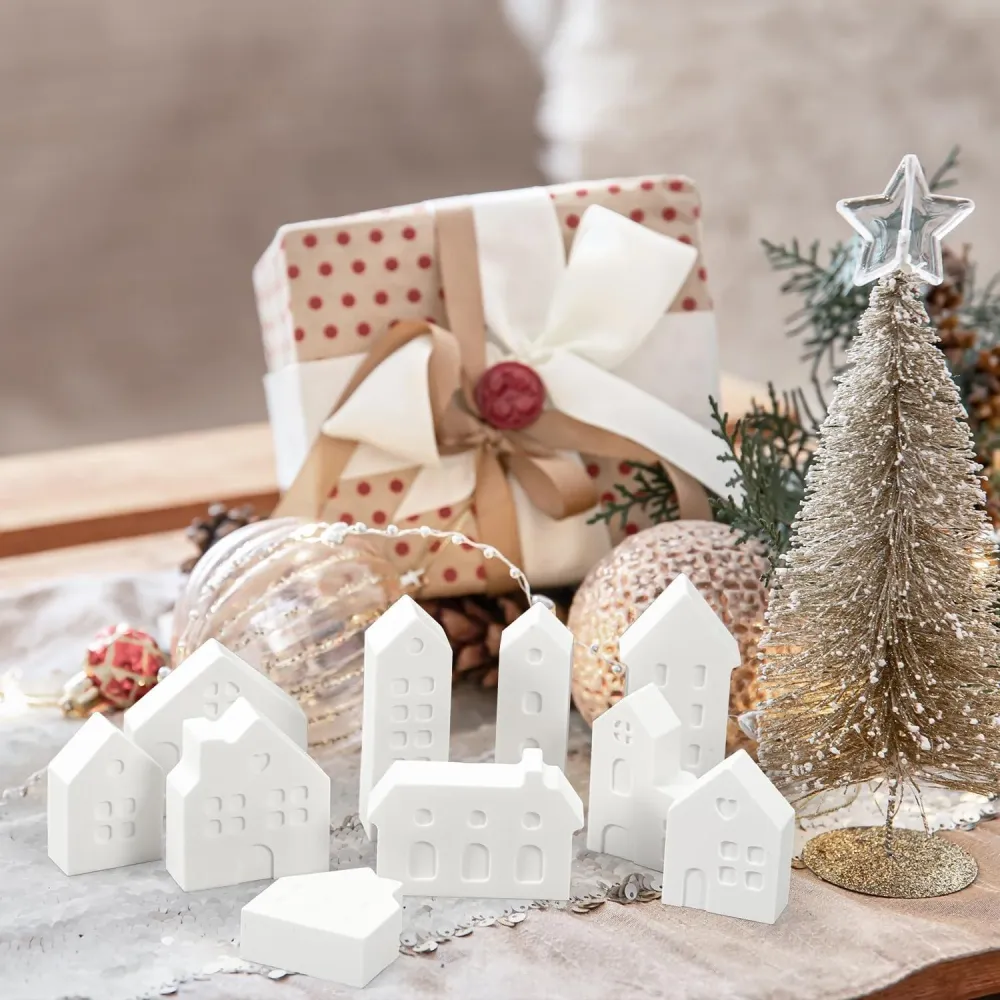 Silikonform Weihnachten Set 10 Stück Gießformen Haus DIY