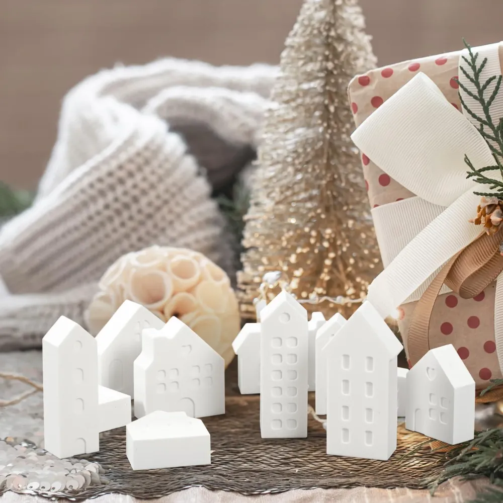 Silikonform Weihnachten Set 10 Stück Gießformen Haus DIY