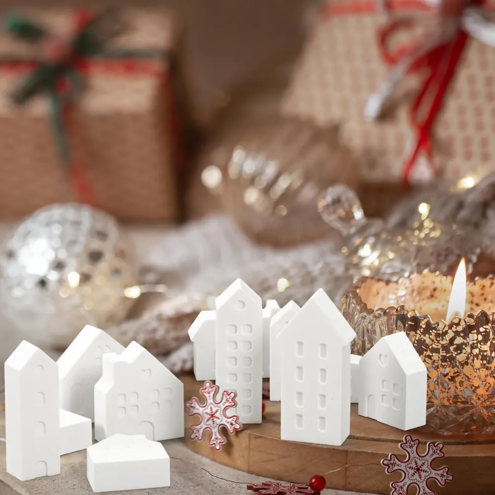 Silikonform Weihnachten Set 10 Stück Gießformen Haus DIY