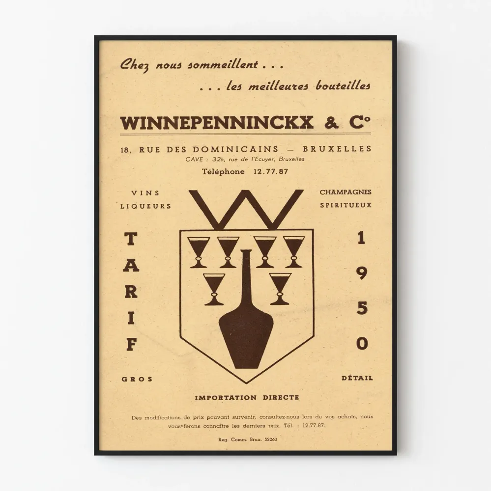 Vintage-Werbeplakat Haus Winnepenninckx – Retro-Wanddekoration