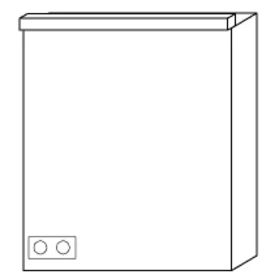 Dura Spiegelschrank links mit 1 LED-Leuchtbalken, 60 × 70 × 17,7 cm, Toreno E.