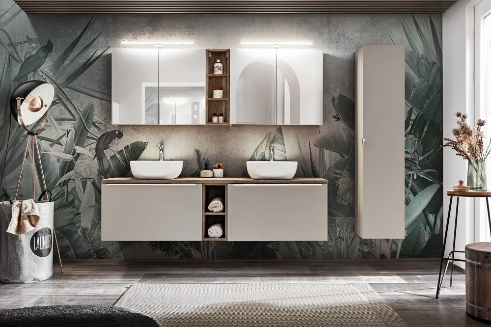 Santa Spiegelschrank 80 cm, 2 Türen Tongrau
