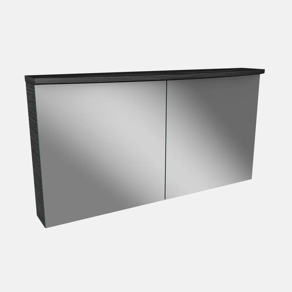 Spiegelschrank L4 I 120 cm mit einer dimmbaren LED-Leuchte und zwei Türen, Dark Oak