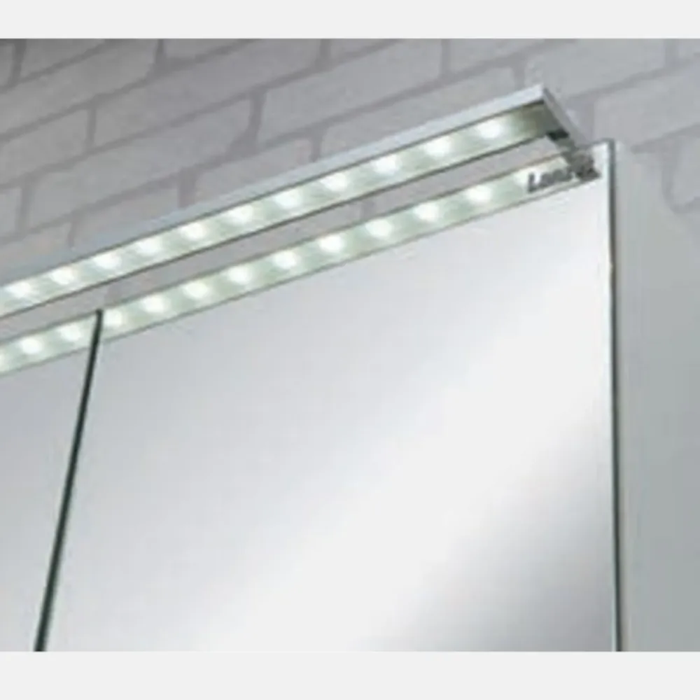 Spiegelschrank L5 | 60 cm mit dimmbarer LED-Leuchte und einer Tür Anschlag rechts, Eiche-Maron