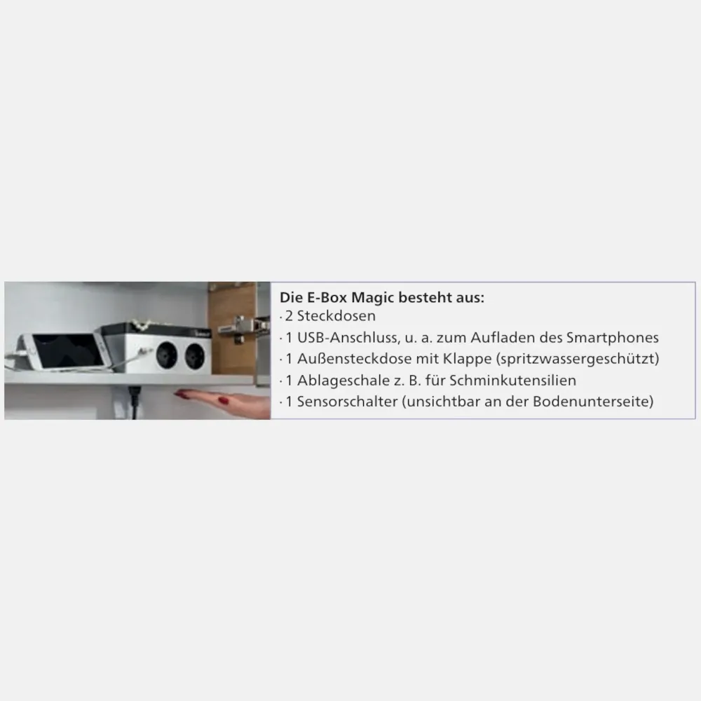 Spiegelschrank L4 I 90 cm mit einer dimmbaren LED-Leuchte und zwei Türen, Dark Oak