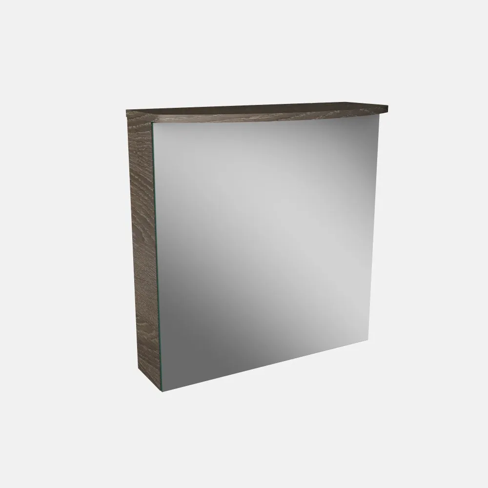 Spiegelschrank L4 I 60 cm mit einer LED-Leuchte und einer Tür, Anschlag rechts, Eiche-Maron