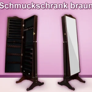 Spiegelschrank Schmuckschrank Spiegel Schrank Schmuck Ohrringe Vit-04 braun groß