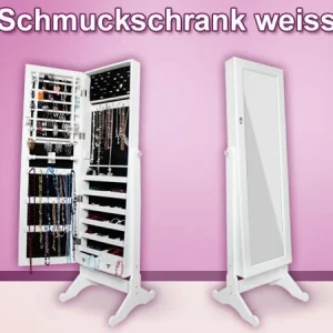 Spiegelschrank Schmuckschrank Spiegel Schrank Schmuck Ohrringe Vit-01a weiß