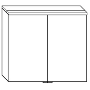 Viva – Spiegelschrank verspiegelt mit LED-Aufsatzleuchte 70 × 62 × 17 cm