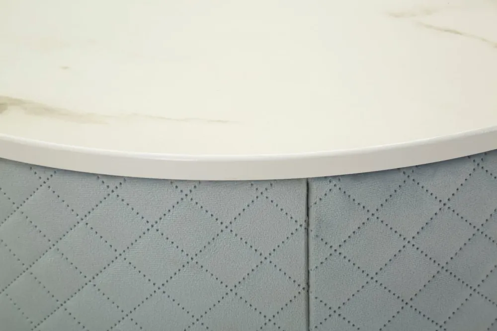 Hellblau Nachttisch Mit Passendem Pouf Velit Schminktisch (Marmorplatte)