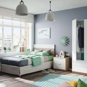 Rizzetti Legacy Kopfteil für Einzelbett + Nachttisch mit 2 Schubladen