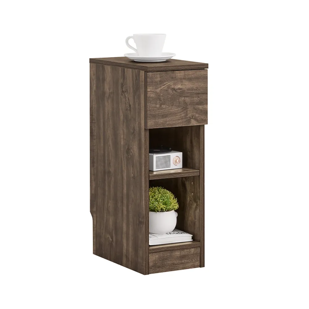 SoBuy | Nachttisch schmal Beistelltisch | mit Schublade Braun | 20x60x35cm | FBT111-SN