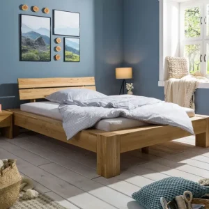 Bett Wildeiche 140x200 natur geölt STOCKHOLM