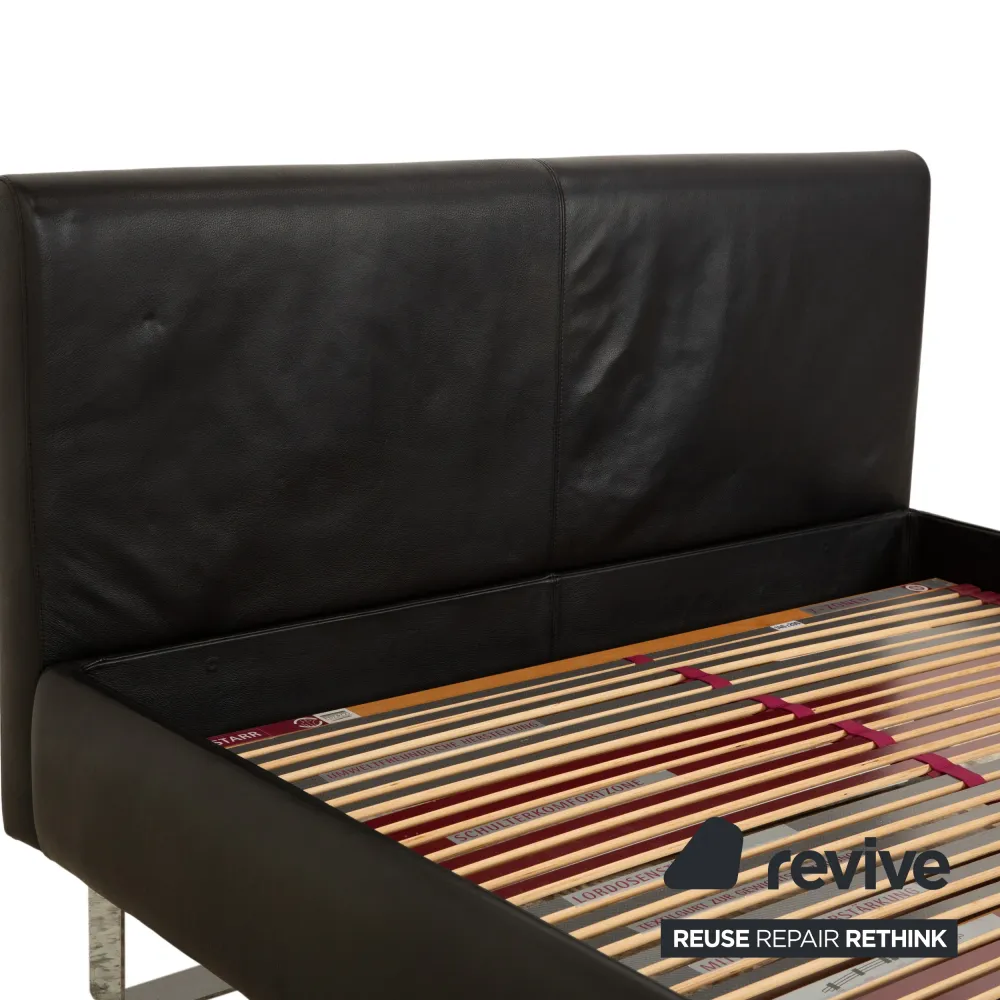 Christine Kröncke Leder Bett Schwarz 140x200