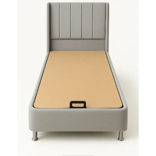 COCO BOX Bett mit Stauraum beigefarbenem Samt, 140x190cm, EURODESIGN COCOVBE140