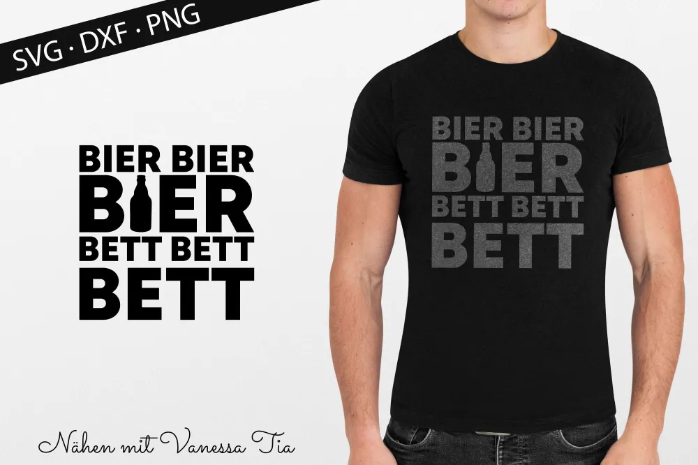 Schriftzug "Bier Bier Bier Bett Bett Bett" | Plotterdatei
