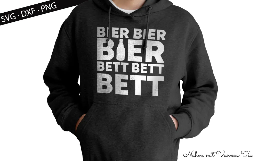 Schriftzug "Bier Bier Bier Bett Bett Bett" | Plotterdatei