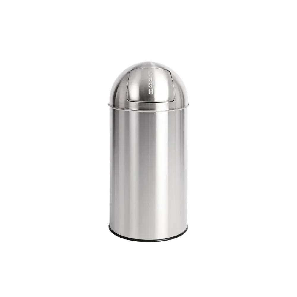 Bolero U803 Abfalleimer mit Push-Top, Edelstahl, silberfarben, 40 l