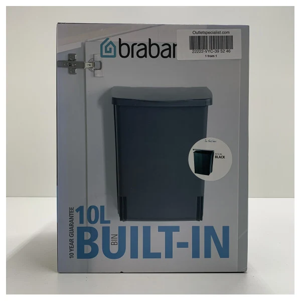 Brabantia eingebaut Abfallbehälter schwarz 10 Liter - 39 52 46