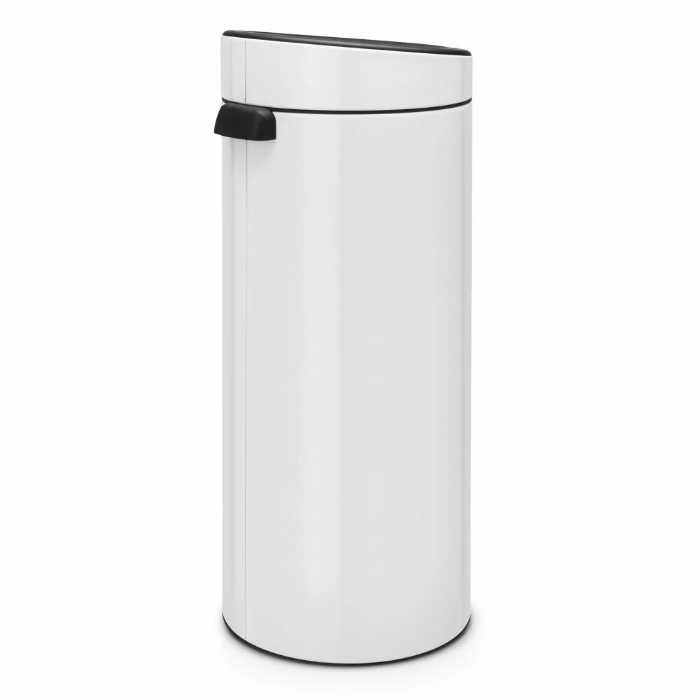 Brabantia Mülleimer Touch Bin New, Abfalleimer, Müllbehälter, Stahl, White, 30 L, 115141