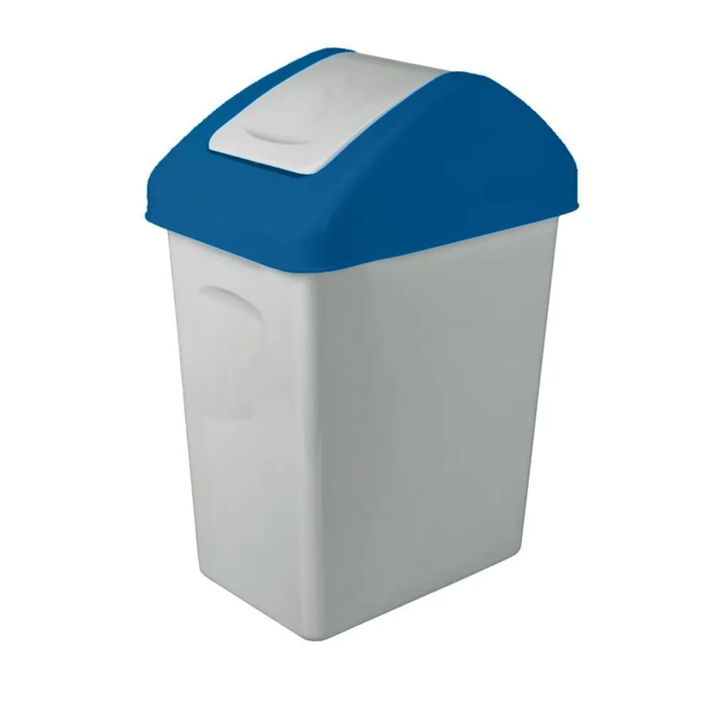 BranQ Sortier-Abfallbehälter 25L mit Schwingdeckel - Blau - Abfall-Recycling ECO