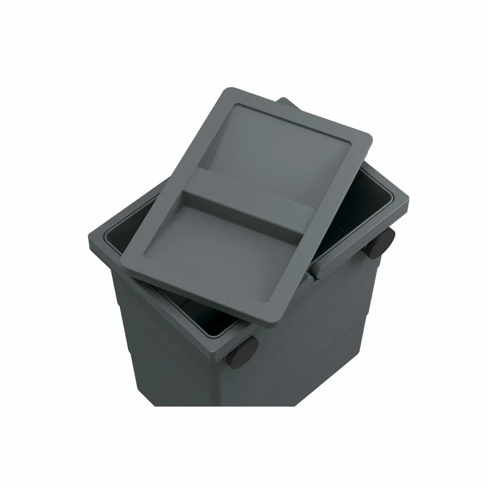 Hailo FlexBox S, Mülleimer, Abfalleimer, Outdoor geeignet, Kunststoff, Anthrazit, 7 L, 0420-100