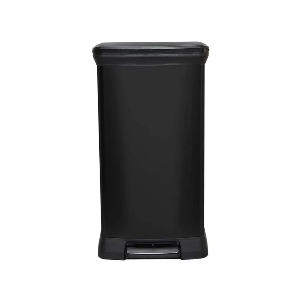 Metallischer Abfallbehälter mit Pedal CURVER DECO BIN 50L - schwarze Farbe