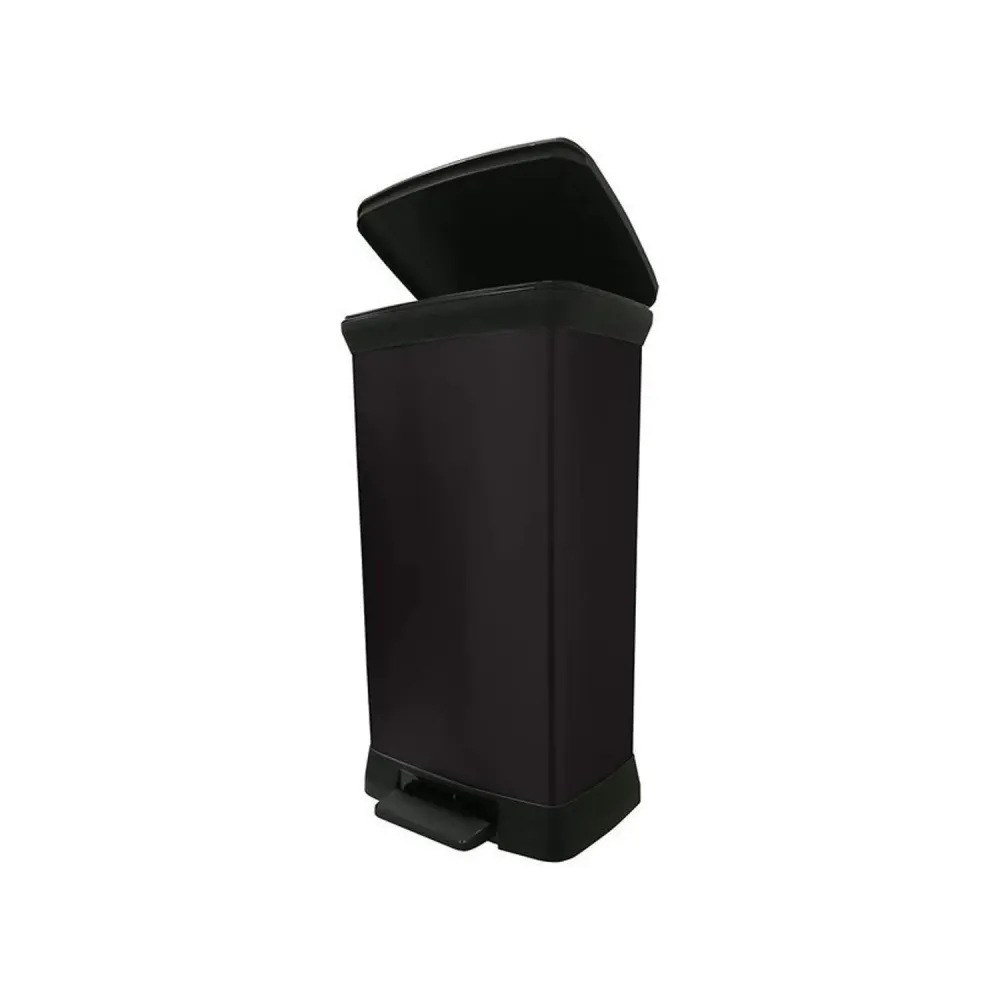 Metallischer Abfallbehälter mit Pedal CURVER DECO BIN 50L - schwarze Farbe