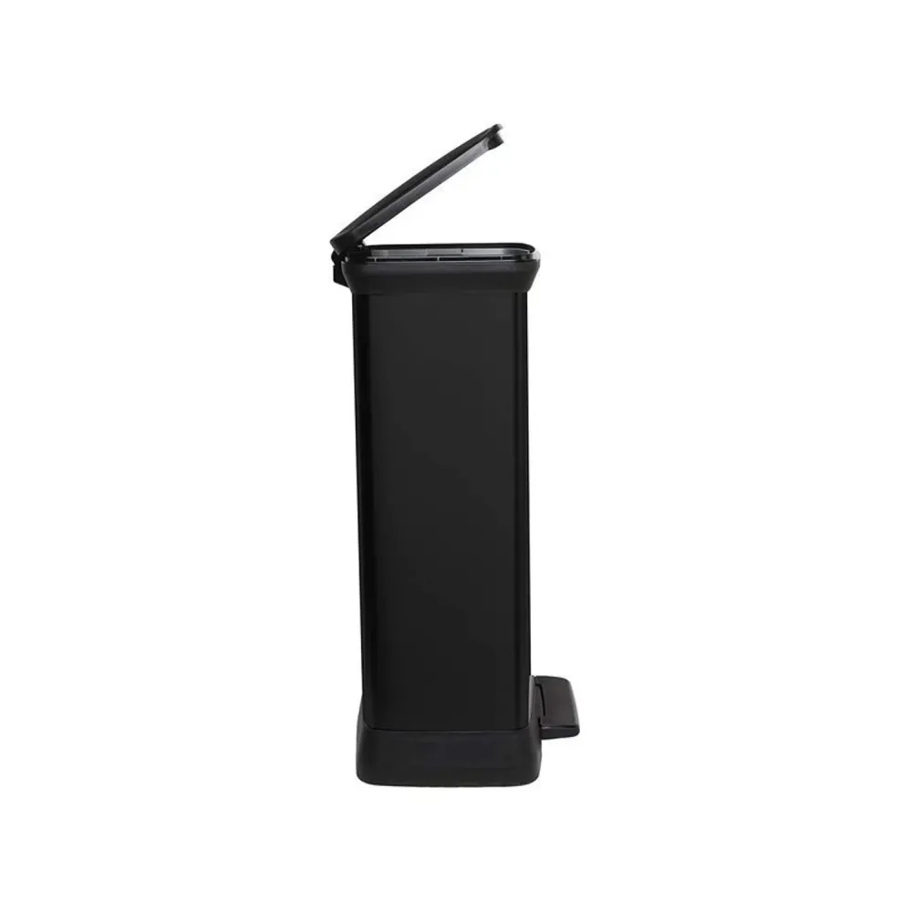 Metallischer Abfallbehälter mit Pedal CURVER DECO BIN 50L - schwarze Farbe