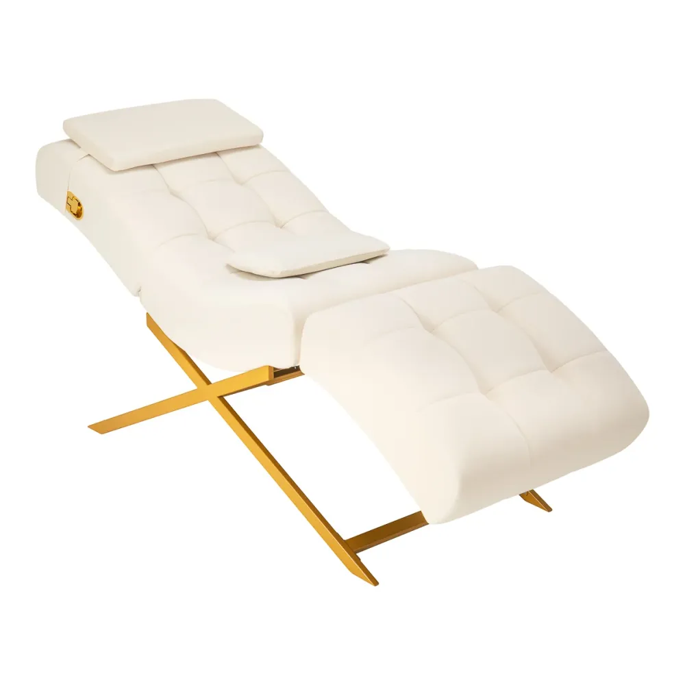 Sillon Umbra weißer Wimpernpflegestuhl mit goldener Basis